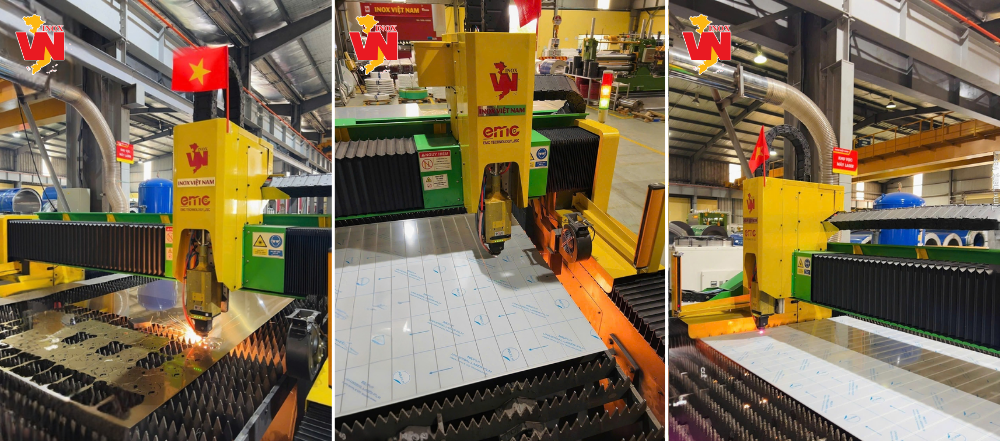 Cắt Laser CNC En 2 Cận cảnh máy cắt CNC Laser hoạt động tại Inox Việt Nam