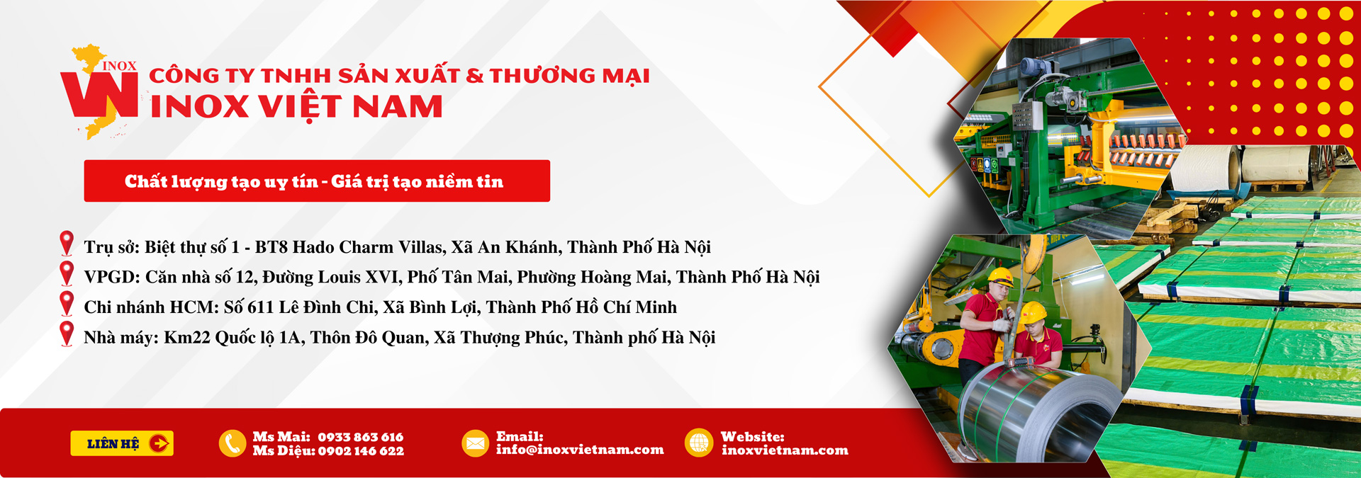 Inox Việt Nam - Công ty TNHH Sản xuất và Thương mại Inox Việt Nam