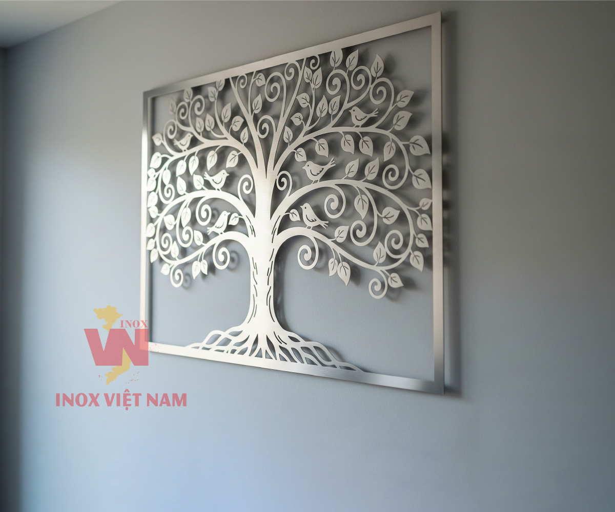 Tấm tranh decor trang trí inox cắt laser tại Inox Việt Nam