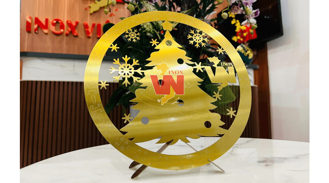 Biểu Trưng Inox Để Bàn Chủ Đề Noel