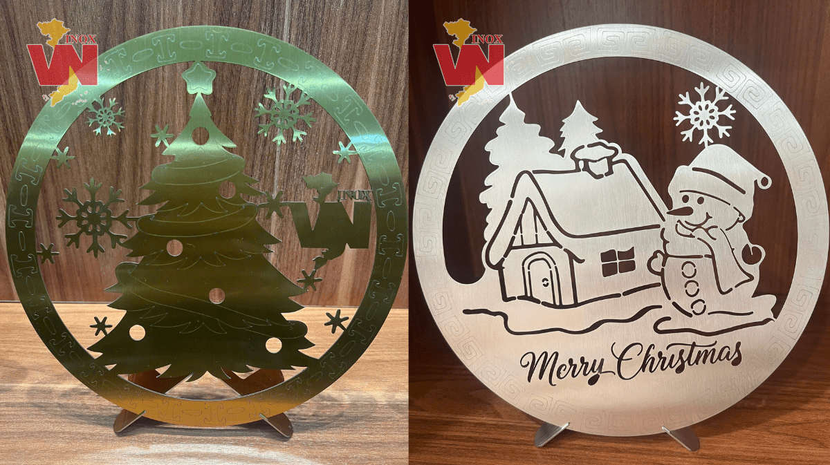 Biểu Trưng Để Bàn Chủ Đề Noel - Mẫu Cây Thông Noel - Mẫu Cây Thông Noel & Mẫu Ngôi Nhà Tuyết 