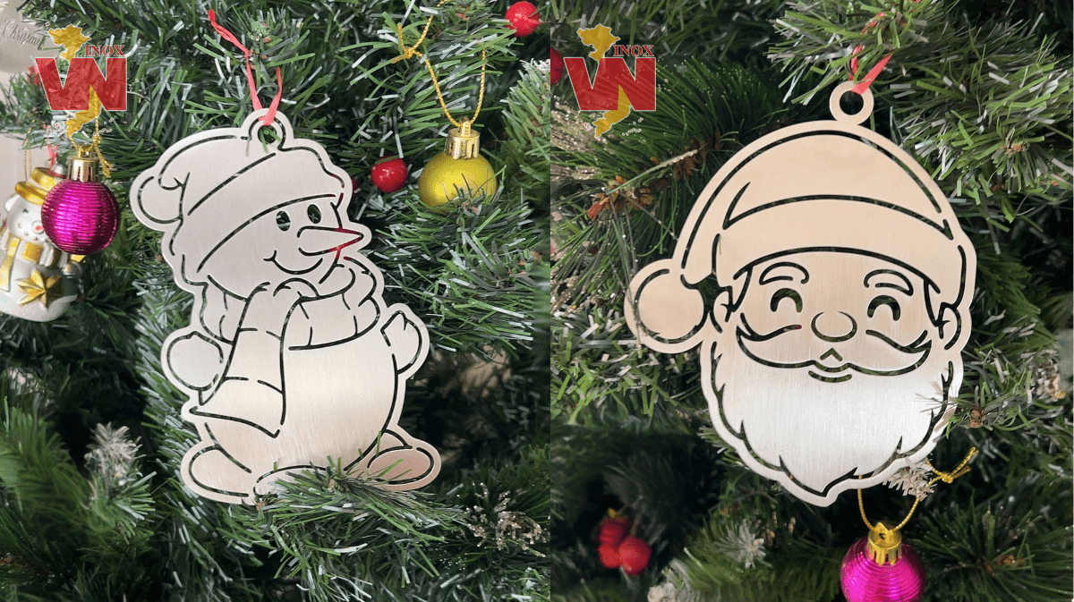 Biểu Trưng Để Bàn Chủ Đề Noel - Mẫu Người Tuyết & Ông già Noel