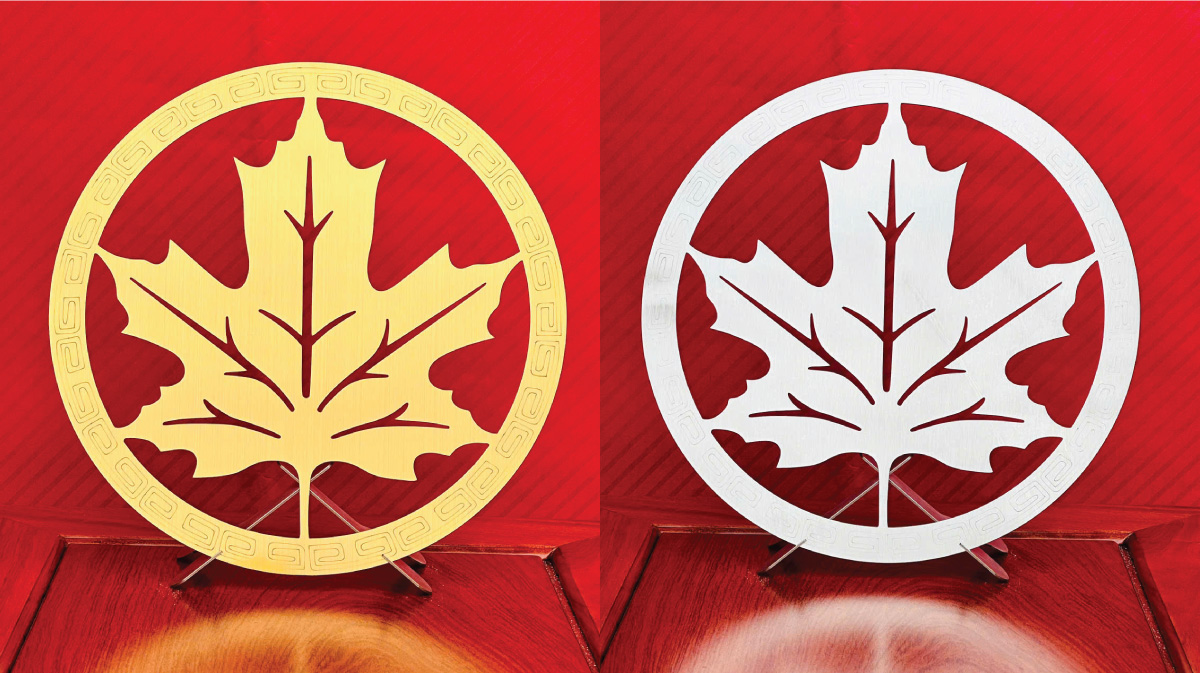 TRanh lá phong 1 inox