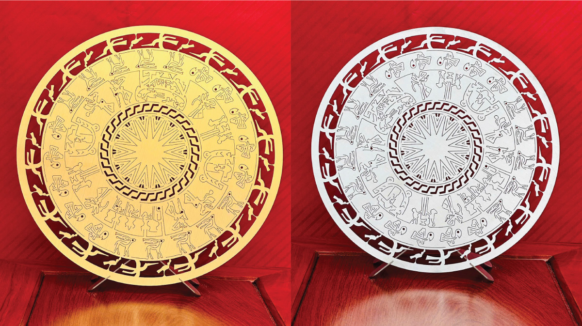 Trống Đồng Đông Sơn inox viền nhỏ