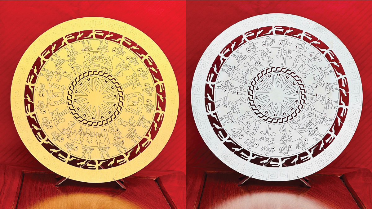 Trống Đồng Đông Sơn viền to inox