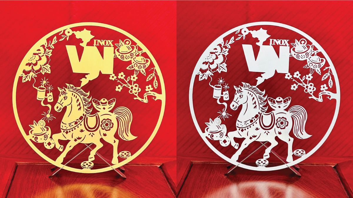 Tranh Bính Ngọ inox trang trí