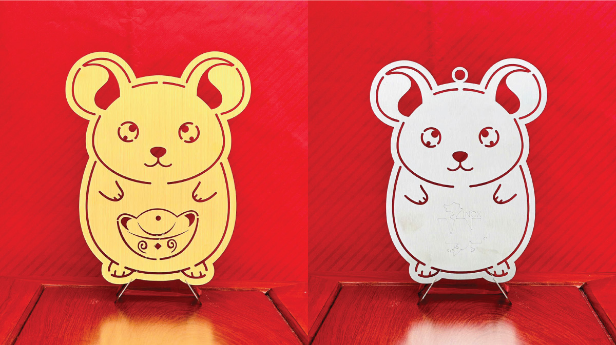 Chuột (Tý) inox trang trí, quà tặng