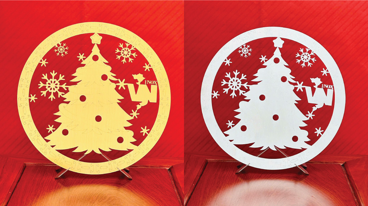 Tranh cây thông Noel inox