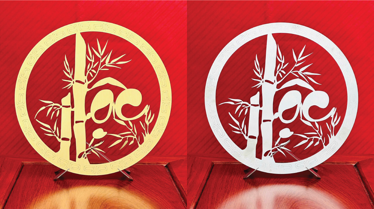 Tranh chữ Lộc inox trang trí