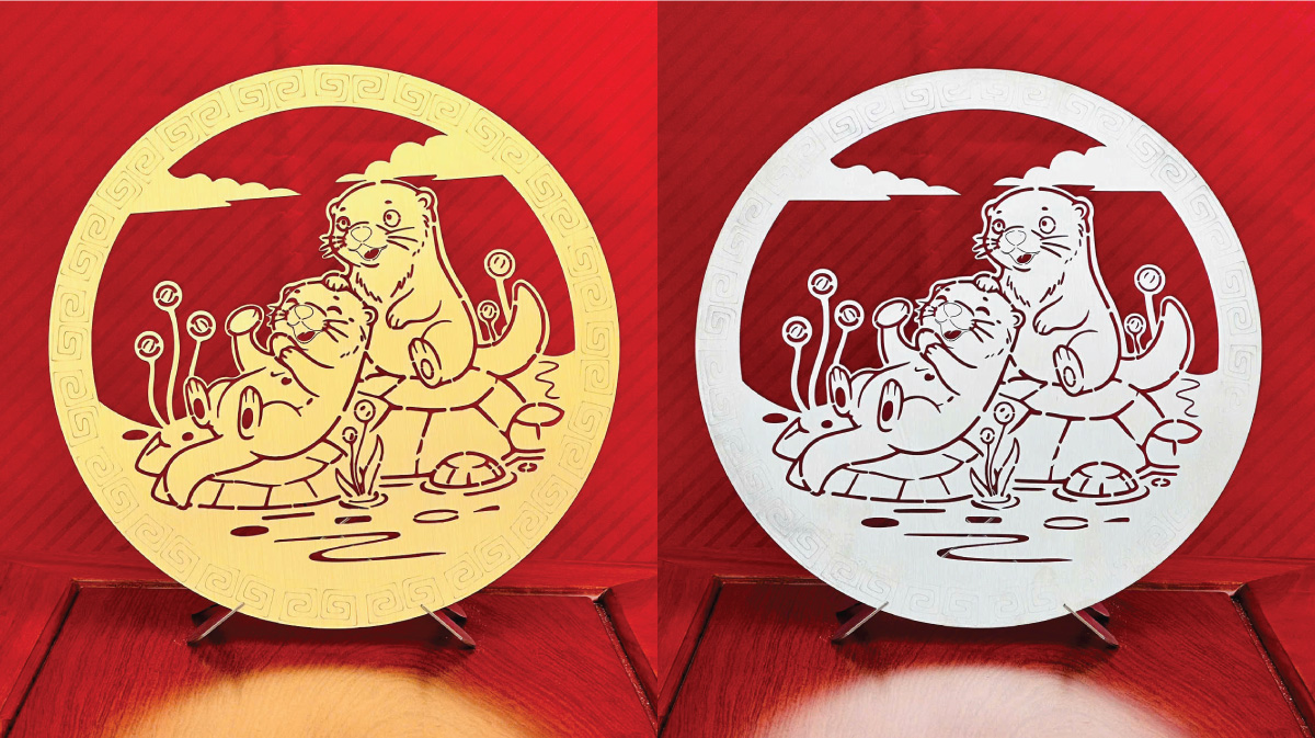 TRanh gia đình hạnh phúc (rái cá)