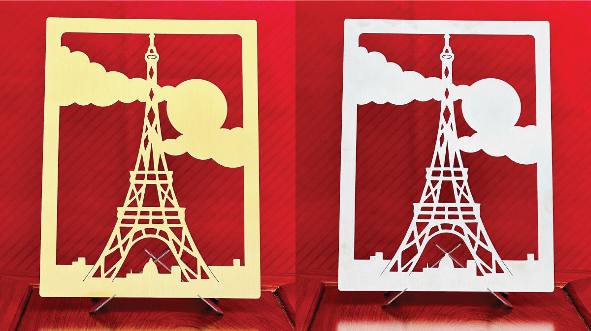 tranh tháp eiffel inox