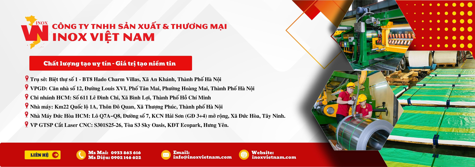 Inox Việt Nam - Công ty TNHH Sản xuất và Thương mại Inox Việt Nam